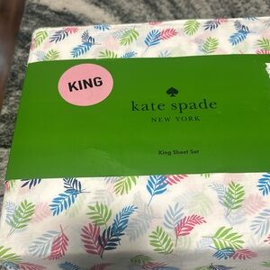 4-pc kate spade King size Sheet Set - Multicolor Leaf Design NWT 100% cotton